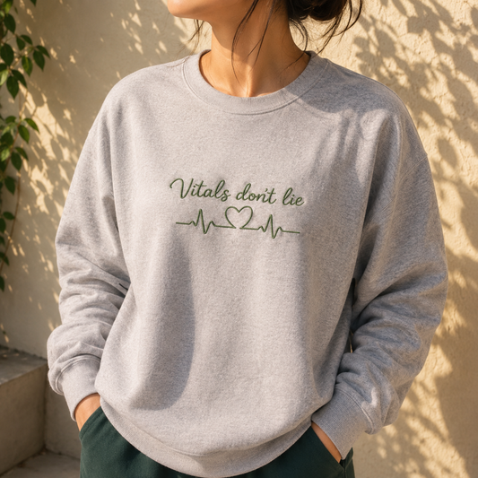Vitals Don’t Lie embroidered Crewneck
