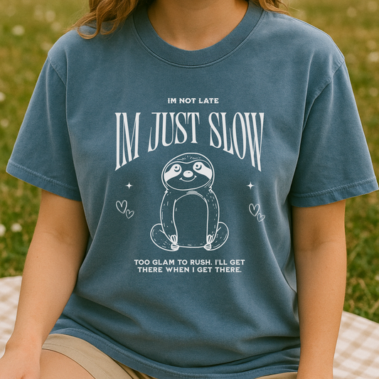 "I'm Just Slow" pigment wash tee