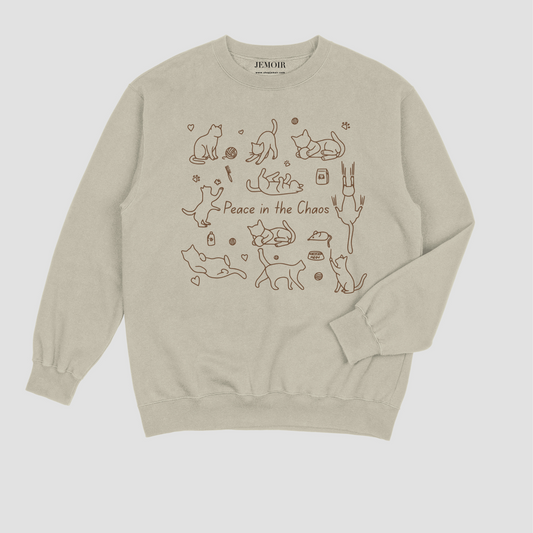 Peace in the Chaos Cat Doodle Sweatshirt