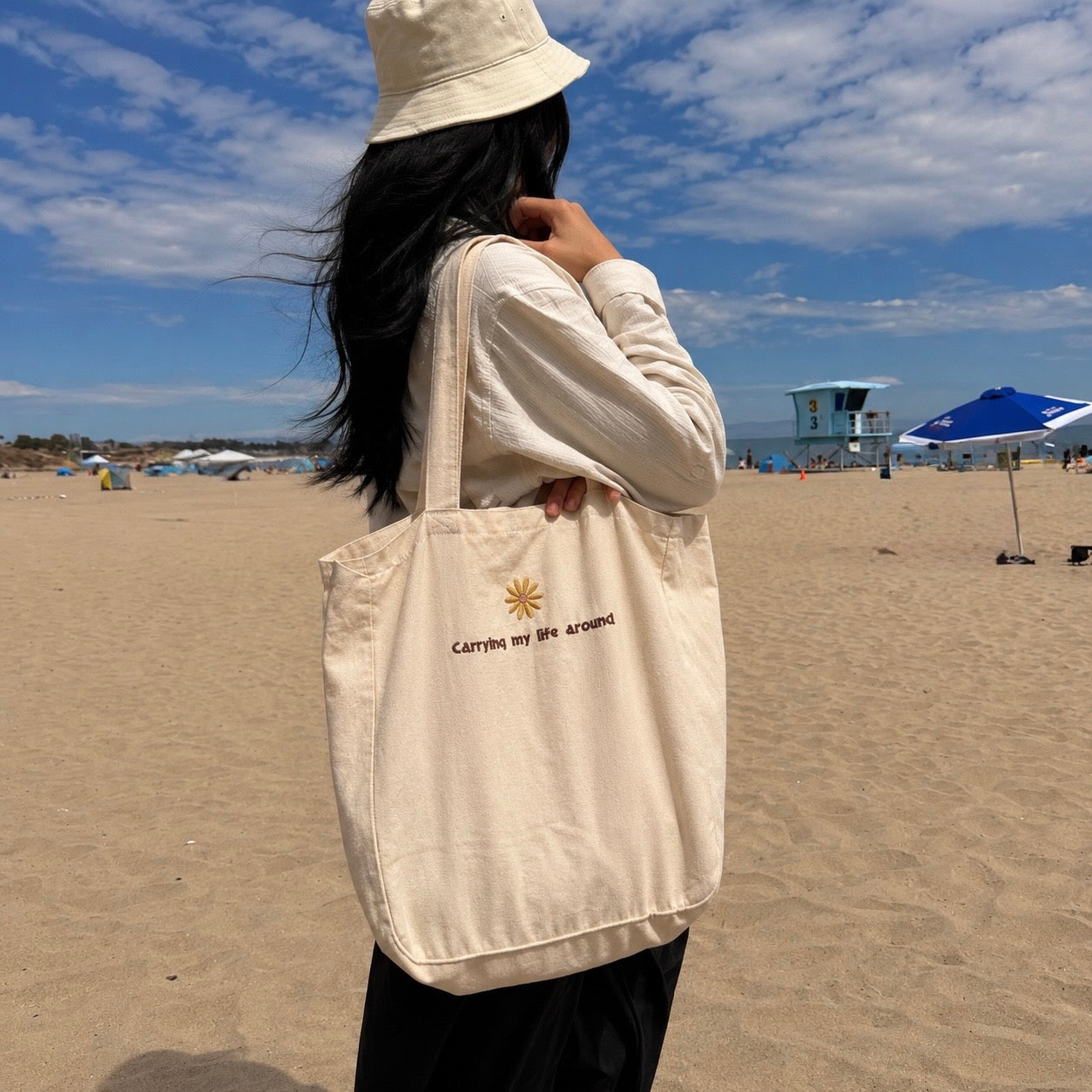 Carrying my life around canvas tote