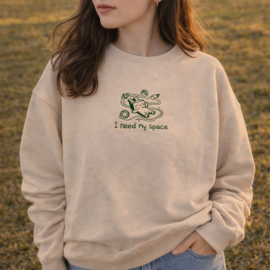 I Need My Space Embroidered Sweatshirt