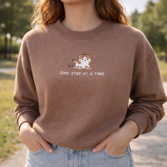 One Step at a Time Embroidered Sweatshirt