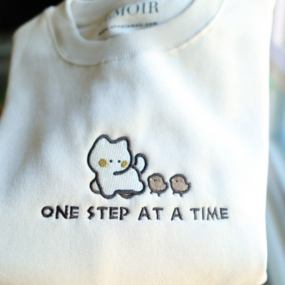 One Step at a Time  Embroidered Sweatshirt