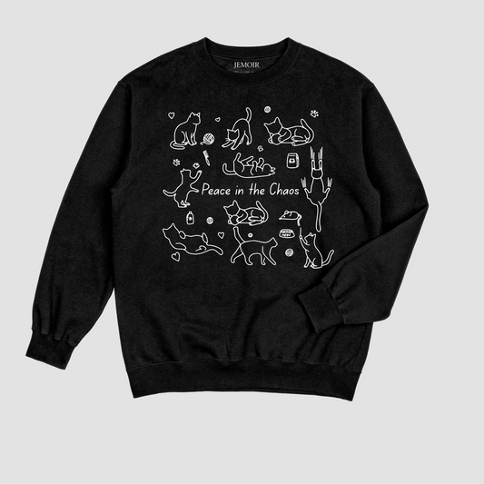 Peace in the Chaos Cat Doodle Sweatshirt