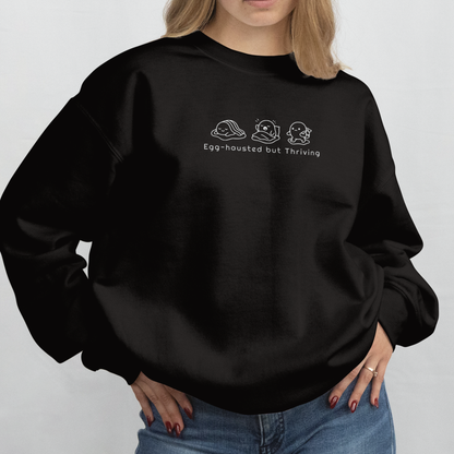 Egg-hausted but Thriving Embroidered Sweatshirt