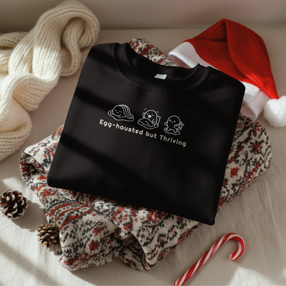 Egg-hausted but Thriving Embroidered Sweatshirt