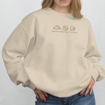 Egg-hausted but Thriving Embroidered Sweatshirt