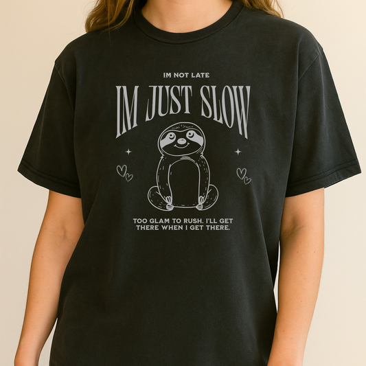 "I'm Just Slow" pigment wash tee