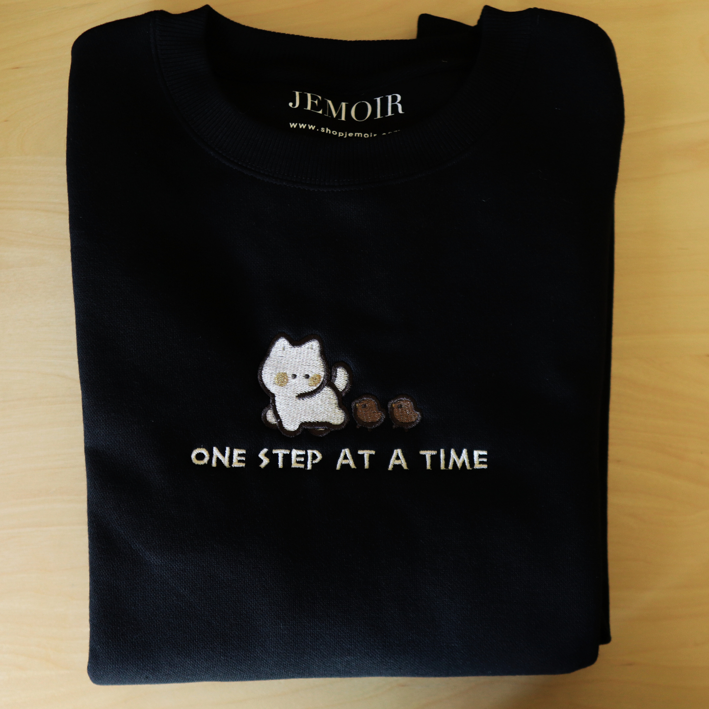 One Step at a Time  Embroidered Sweatshirt