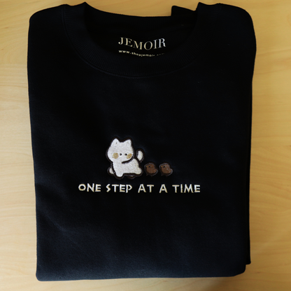 One Step at a Time  Embroidered Sweatshirt