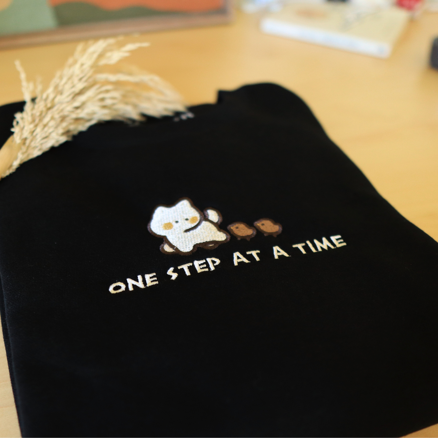 One Step at a Time  Embroidered Sweatshirt